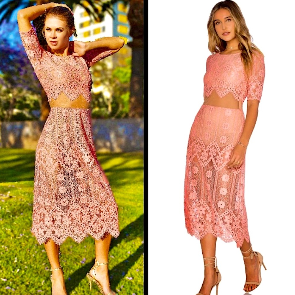 PRICE DROP!! 💥💥🌤️🌤️For Love And Lemons Midi Illusion Dress (S) - Picture 6 of 16